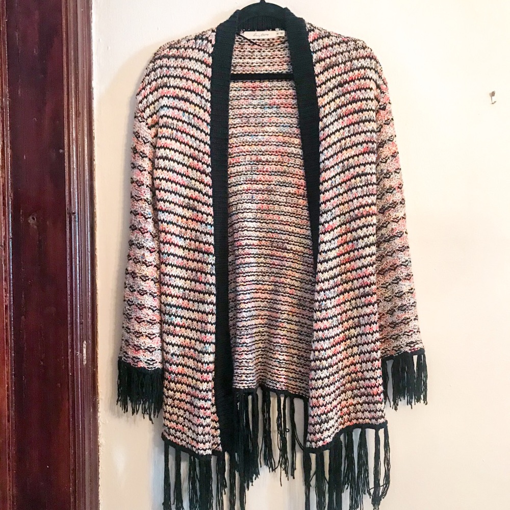 Fringe knit cardigan - Luster